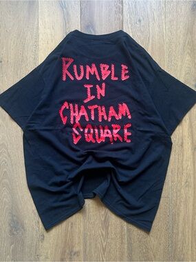 Onyx Collective Black Graphic Tee with Red 'Rumble in Chatham Square' Print